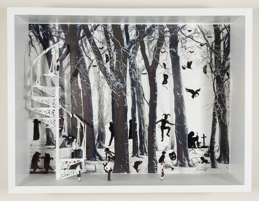 The Fall-Abstract little world. SOLD 1 The Fall, diorama, a scene in miniature, hand made and original